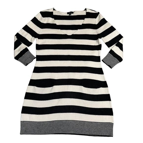 Guess Black and White Striped Mini Sweater Dress - Picture 5 of 11